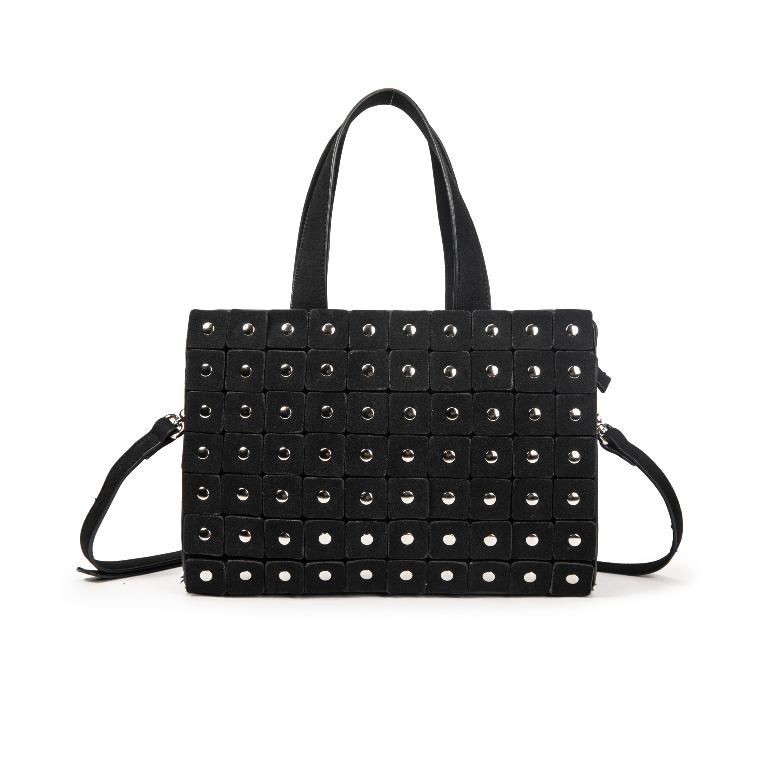 BOLSO DE MANO RECTANGULAR CON TACHUELAS